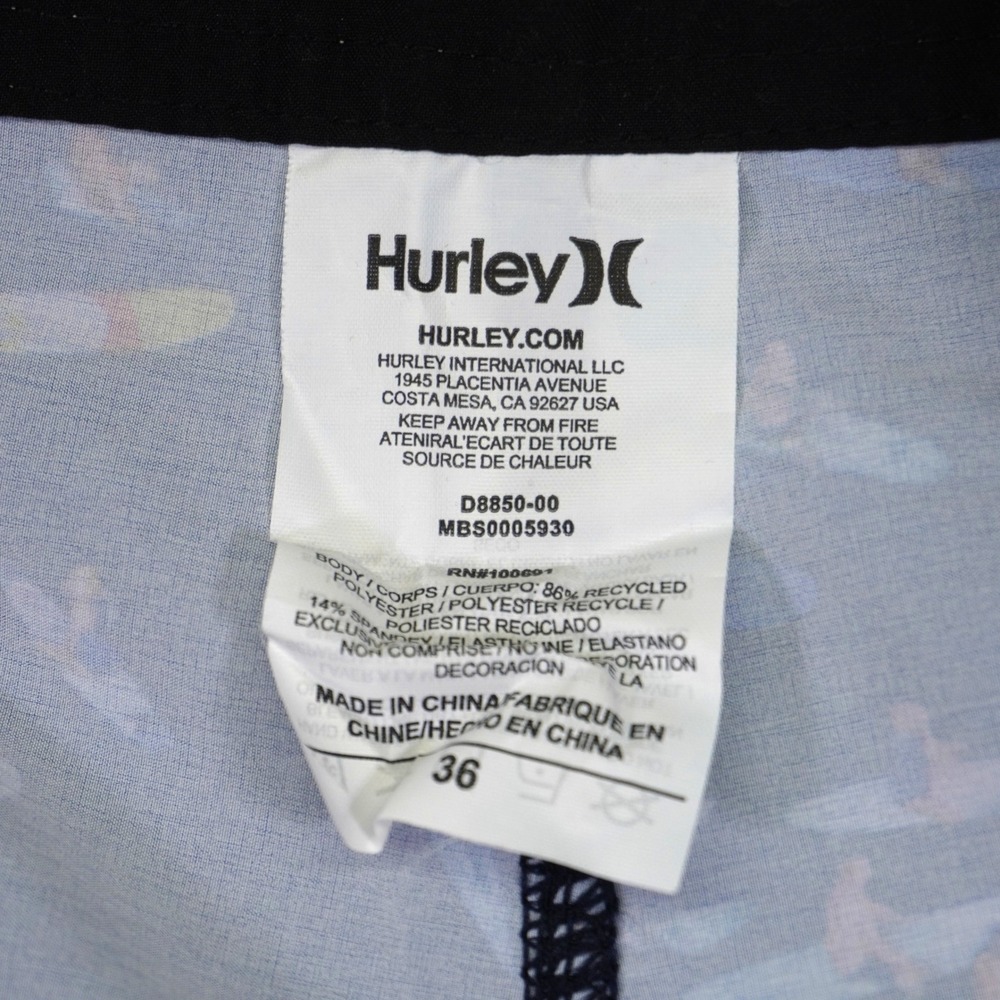 NEW Hurley Board Shorts Mens 36 Blue Ben Carlson Foundation Surfer Print Phantom - Picture 12 of 12